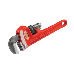 RIDGID® 31000 Heavy Duty Straight Pipe Wrench, 3/4 in Pipe, 6 in OAL, Forged Hook Jaw, Ductile Iron Handle, Knurled Nut Adjustment