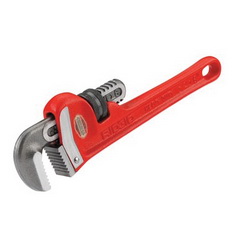 RIDGID® 31000 Heavy Duty Straight Pipe Wrench, 3/4 in Pipe, 6 in OAL, Forged Hook Jaw, Ductile Iron Handle, Knurled Nut Adjustment