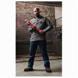 RIDGID® 31020 Heavy Duty Straight Pipe Wrench, 2 in Pipe, 14 in OAL, Floating Forged Hook Jaw, Ductile Iron Handle, Knurled Nut Adjustment, Red