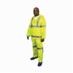 MCR Safety 2083SRX3 Luminator™ 2083SR 3-Piece Rainwear suit, 3XL, Fluorescent Lime/Silver, Polyester/PVC, Detachable Hood