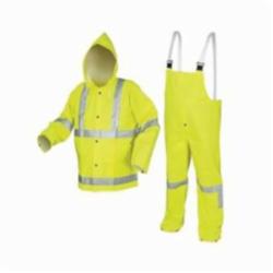 MCR Safety 2083SRX3 Luminator™ 2083SR 3-Piece Rainwear suit, 3XL, Fluorescent Lime/Silver, Polyester/PVC, Detachable Hood