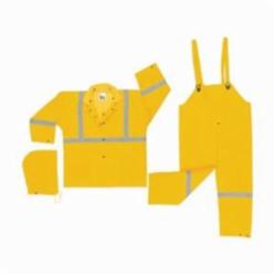 MCR Safety 2403RL Luminator™ 2403R 3-Piece Rainwear suit, L, Yellow, Polyester/Corduroy/PVC, 48 in Waist, 28-1/2 in L Inseam, Detachable Hood