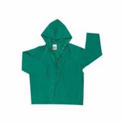 MCR Safety 388JHXL Dominator™ 388JH 1-Piece Rainwear Jacket With Attached Drawstring Hood, Unisex, XL, Green, Nylon/PVC, Resists: Grit, Grime and Splash, ASTM F903/D-6413