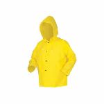 MCR Safety 550JM Dominator™ Navigator 550J 2-Piece Rainwear Jacket With Detachable Drawstring Hood, Unisex, M, Yellow, Nylon/Polyurethane, Resists: Flame and Water, ASTM F1506/F1891/F2302