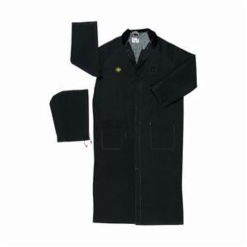MCR Safety FR267CXL FR267C Classic Plus 2-Piece Rider Rainwear Coat, Unisex, XL, Black, Polyester/PVC, Resists: Flame and Water, ASTM F1506/D-6413
