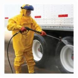 MCR Safety FRHBS100X2 Hydroblast FRHBS100 3-Piece Rainwear suit, 2XL, Hi-Viz Yellow, Polyester/PVC, Attached Hood