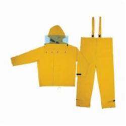 MCR Safety FRHBS100X2 Hydroblast FRHBS100 3-Piece Rainwear suit, 2XL, Hi-Viz Yellow, Polyester/PVC, Attached Hood