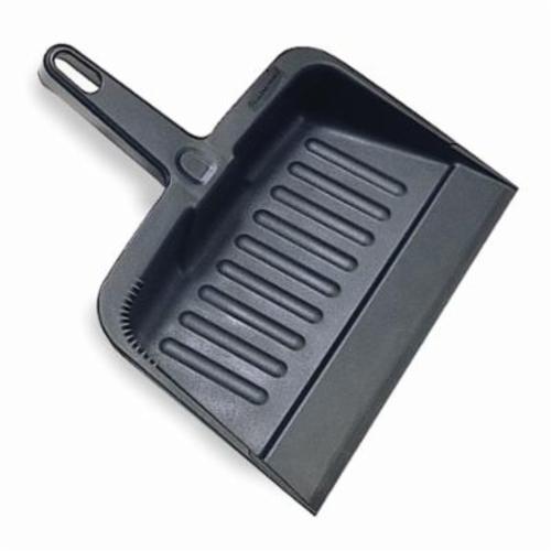 Rubbermaid® FG200500CHAR Heavy Duty Dust Pan, 12.2 in L x 8.2 in W, 4-1/2 in Handle, Polypropylene, Charcoal