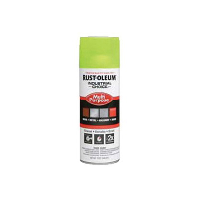 Rust-Oleum® 1642830 1600 System Multi-Purpose Enamel Spray Paint, 12 oz Container, Liquid Form, Fluorescent Yellow, 12 to 15 sq-ft/can Coverage