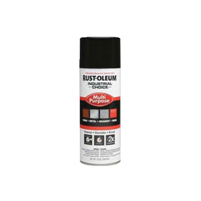 Rust-Oleum® 1679830 1600 System Multi-Purpose Enamel Spray Paint, 12 oz Container, Liquid Form, Black, 12 to 15 sq-ft/can Coverage