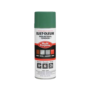 Rust-Oleum® 202211 1600 System Multi-Purpose Enamel Spray Paint, 12 oz Container, Liquid Form, Machine Green, 12 to 15 sq-ft/can Coverage