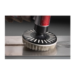3M™ 7100138173 Flexible Straight Threaded Bristle Disc, 4-1/2 in Dia Brush, 5/8 in Center Hole, Ceramic Fill