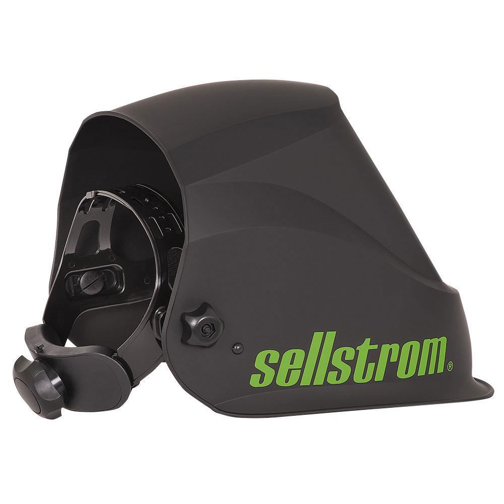 sellstrom® S26200 Advantage Plus Lightweight Welding Helmet With Large Variable ADF, 9 to 13 Lens Shade, Black/Green, 3.94 x 2.36 in Viewing Area, Nylon, Solar/Lithium, ANSI Z87.1, CAN/CSA Z94.3, CE Certified