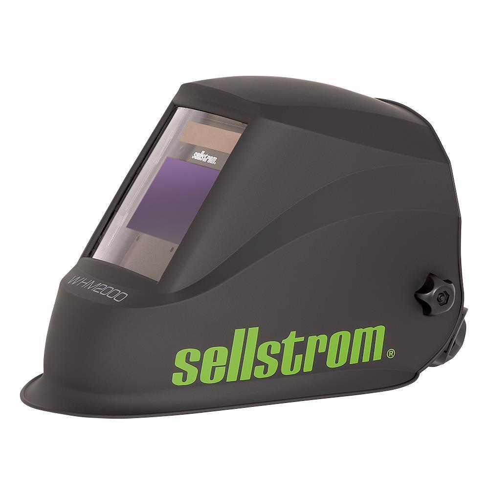 sellstrom® S26200 Advantage Plus Lightweight Welding Helmet With Large Variable ADF, 9 to 13 Lens Shade, Black/Green, 3.94 x 2.36 in Viewing Area, Nylon, Solar/Lithium, ANSI Z87.1, CAN/CSA Z94.3, CE Certified