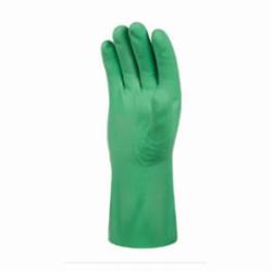SHOWA® 731-10 Chemical-Resistant Gloves, XL/SZ 10, Nitrile, Green, Flocked Cotton Lining, 13 in L, Resists: Chemicals, Unsupported Support, Gauntlet Cuff, 15 mil THK