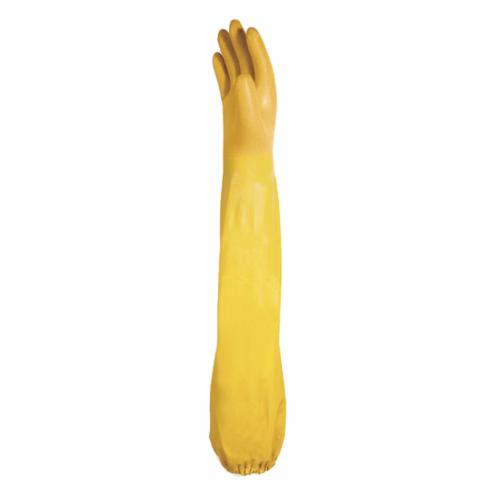 SHOWA® Showa Best® 772L Fully Coated Chemical Resistant Gloves, Nitrile, Yellow, Cotton Interlock Knit Wrist Lining, 26 in L, Resists: Abrasion, Cut and Puncture, Supported Support, Elastic Cuff, 12 mil THK