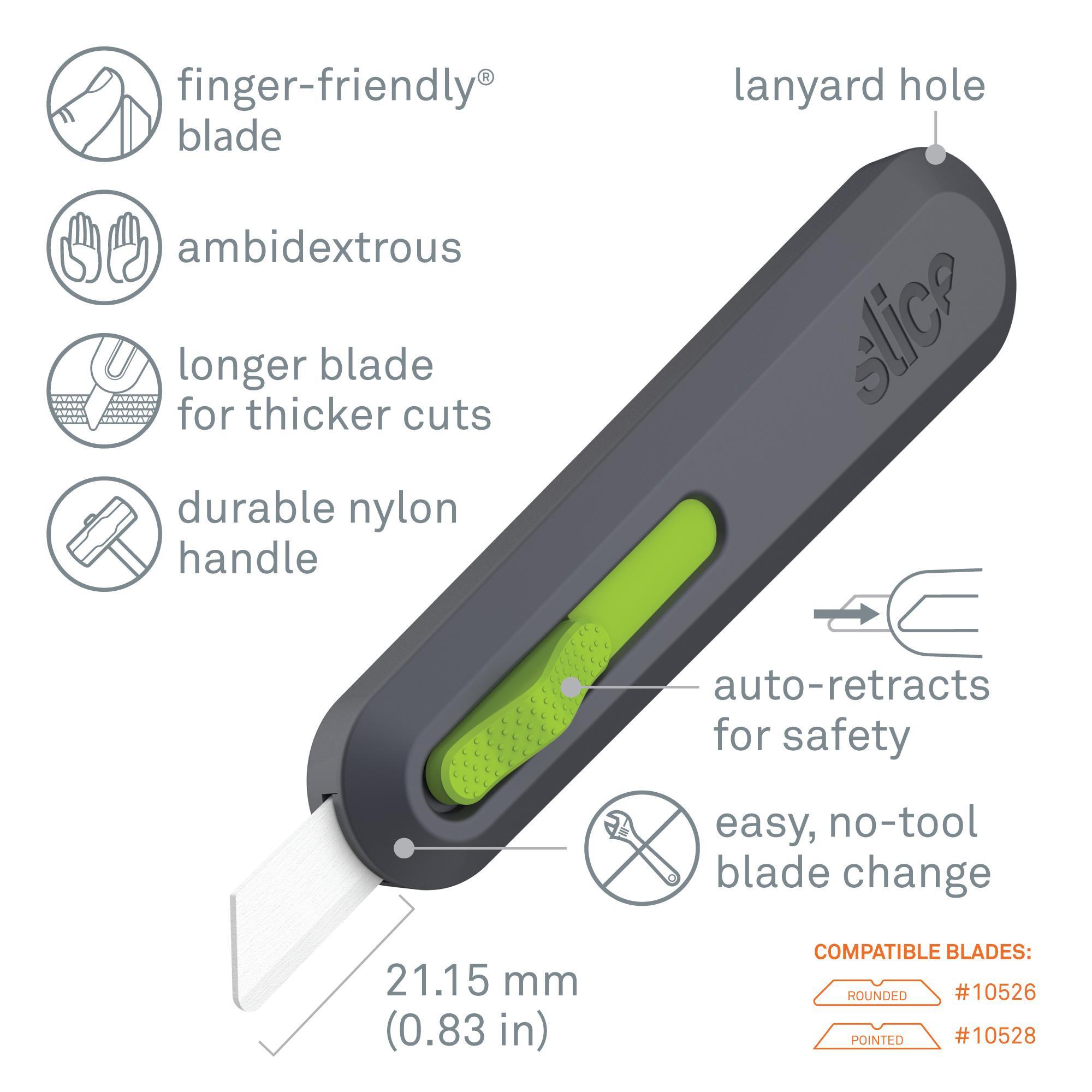 Slice™ 10554 Utility Knife, 0.48 in W Double Sided Round Tip Blade, Ceramic Blade, 1 Blade Included