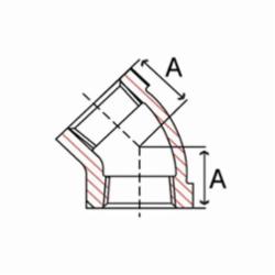 Smith-Cooper® 33F 3004C Pipe 45 deg Elbow, 1/2 in, FNPT, 300 lb, Malleable Iron, Black