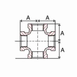 Smith-Cooper® 33X 1012C Pipe Cross, 1-1/4 in, FNPT, 150 lb, Malleable Iron, Black