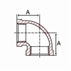 Smith-Cooper® 34E 1020C Pipe Elbow, 2 in Nominal, FNPT End Style, 150 lb, Malleable Iron, Galvanized