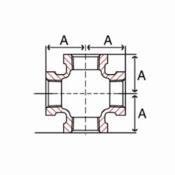 Smith-Cooper® 34X 1002C Pipe Cross, 1/4 in, FNPT, 150 lb, Malleable Iron, Galvanized