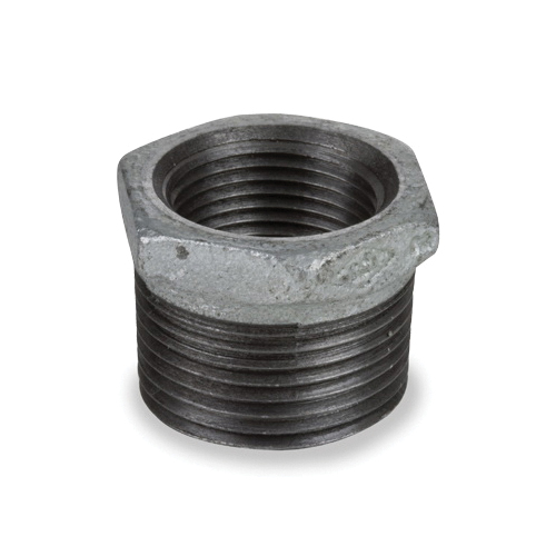 Smith-Cooper® 34HB1040020C Hex Head Bushing, 4 x 2 in Nominal, Thread End Style, 150 lb, Malleable Iron, Galvanized