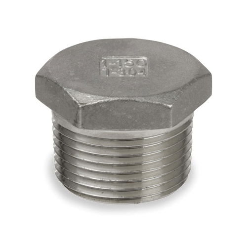 Smith-Cooper® S3114HP003 S3014HP Hex Head Plug, 3/8 in Nominal, MNPT End Style, 150 lb, 304 Stainless Steel