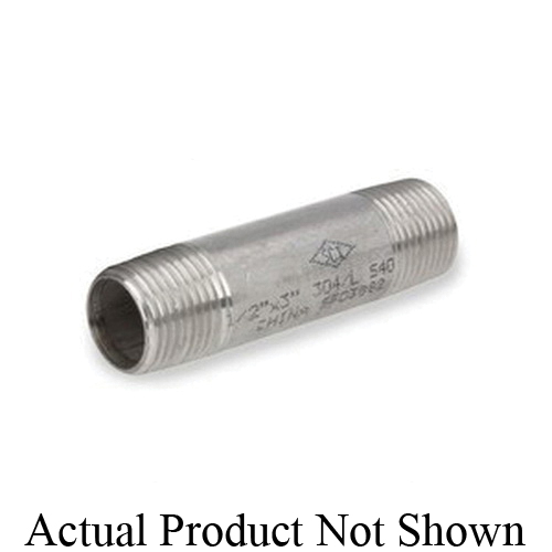 Smith-Cooper® S8584NI002007 Seamless Nipple, 1/4 in x Close L MNPT, 304L Stainless Steel, SCH 80/XH