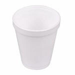 Solo® 8J8 Insulated Small Drink Cup, 8 oz Capacity, Round Shape, Styrofoam, White