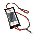 Squids® 19802 3100F(x) Lightweight Standard Tool Lanyard, 38 to 70 in L Extended, 10 lb Capacity, Carabiner Connection, 1680D Polyester Elastic Blended Webbing, Orange/Gray