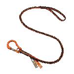 Squids® 19802 3100F(x) Lightweight Standard Tool Lanyard, 38 to 70 in L Extended, 10 lb Capacity, Carabiner Connection, 1680D Polyester Elastic Blended Webbing, Orange/Gray