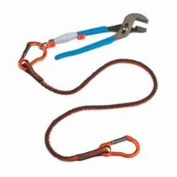 Squids® 19822 3110F(x) Lightweight Standard Tool Lanyard, 38 to 70 in L Extended, 10 lb Capacity, Carabiner Connection, 1680D Polyester Elastic Blended Webbing, Orange/Gray