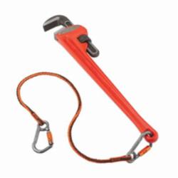Squids® 19828 3118F(x) Lightweight Standard Tool Lanyard, 38 to 70 in L Extended, 15 lb Capacity, Carabiner Connection, 1680D Polyester Elastic Blended Webbing, Orange/Gray