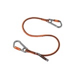 Squids® 19828 3118F(x) Lightweight Standard Tool Lanyard, 38 to 70 in L Extended, 15 lb Capacity, Carabiner Connection, 1680D Polyester Elastic Blended Webbing, Orange/Gray