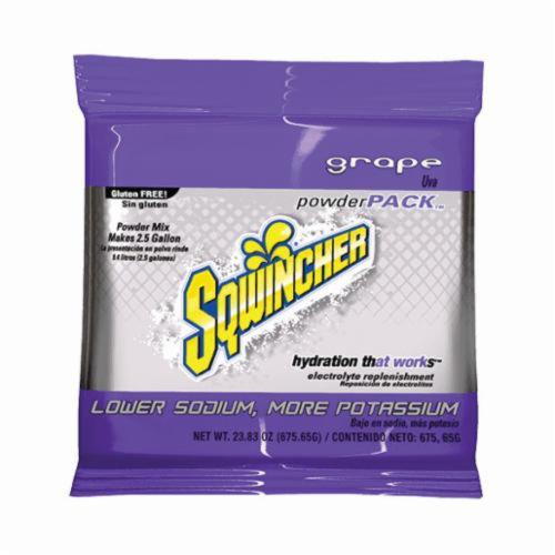 Sqwincher® 016046-GR Powder Pack™ Dry Mix Sports Drink Mix, 23.83 oz Pack, 2.5 gal Yield, Powder Form, Grape