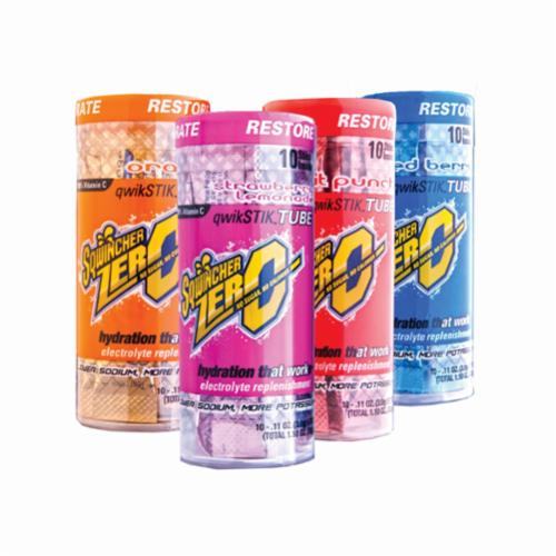 Sqwincher® 060119-AS Sugar Free Sports Drink Mix, 0.11 oz Tube, 20 oz Yield, Powder Form, Fruit Punch/Orange/Strawberry Lemonade/Mixed Berry
