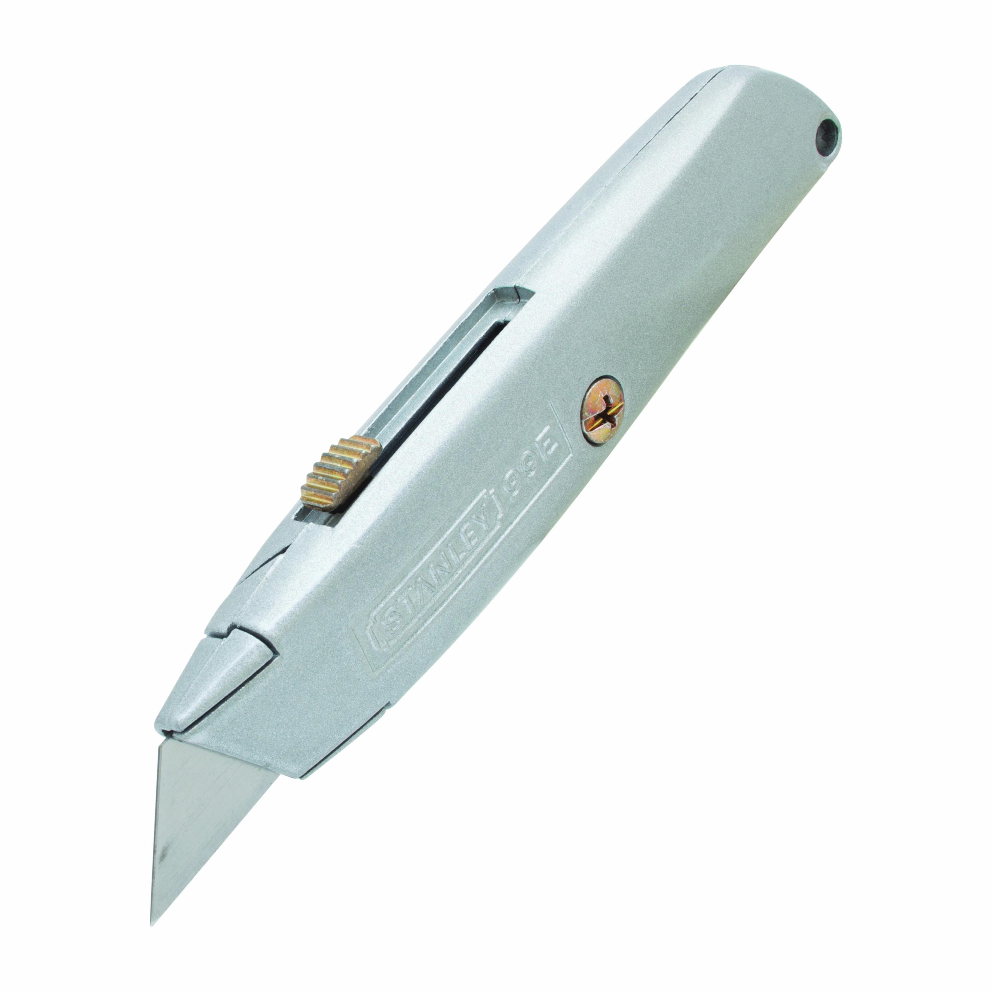 Stanley® Classic 99® 10-099 Utility Knife, Retractable Blade, 3 Blades Included, High Carbon Steel Blade, 6 in OAL
