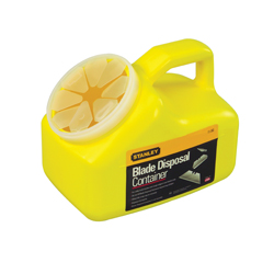 Stanley® 11-080 Blade Disposal Container, 2 qt, 5-3/4 in L x 8-3/4 in W x 7-1/4 in H, Plastic, Yellow