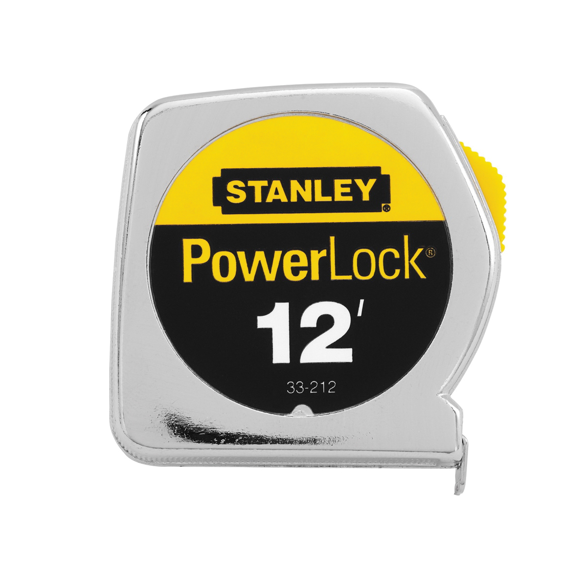 Stanley® PowerLock® 33-212 Tape Rule, 12 ft L x 1/2 in W Blade, Mylar® Polyester Film, Imperial, 1/16ths, 1/32nds