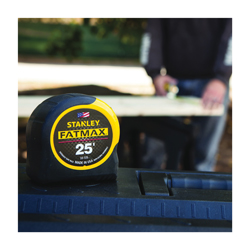 Stanley® FatMax® 33-725 Reinforced Tape Rule With BladeArmor®, 25 ft L x 1-1/4 in W Blade, Mylar® Polyester Film, Imperial