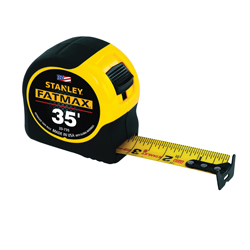 Stanley® FatMax® 33-735 Reinforced Tape Rule With BladeArmor®, 35 ft L x 1-1/4 in W Blade, Mylar® Polyester Film, Imperial