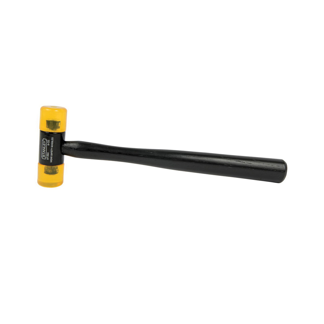 Stanley® 57-594 Soft Face Hammer, 12-1/8 in OAL, 1-13/64 in Soft Face, 8 oz Plastic Head, Hickory Wood Handle