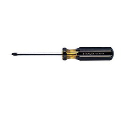 Stanley® 100 PLUS® 64-102 Standard Screwdriver, #2 Phillips® Point, Alloy Steel Shank, 8-1/4 in OAL, Acetate Handle, Black Oxide Tipped/Polished Chrome