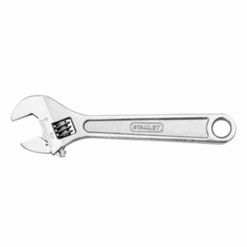 Stanley® 87-367 Adjustable Wrench, 17/32 in Standard, 6 in OAL, Forged Alloy Steel Body, Polished Chrome, ANSI Specified