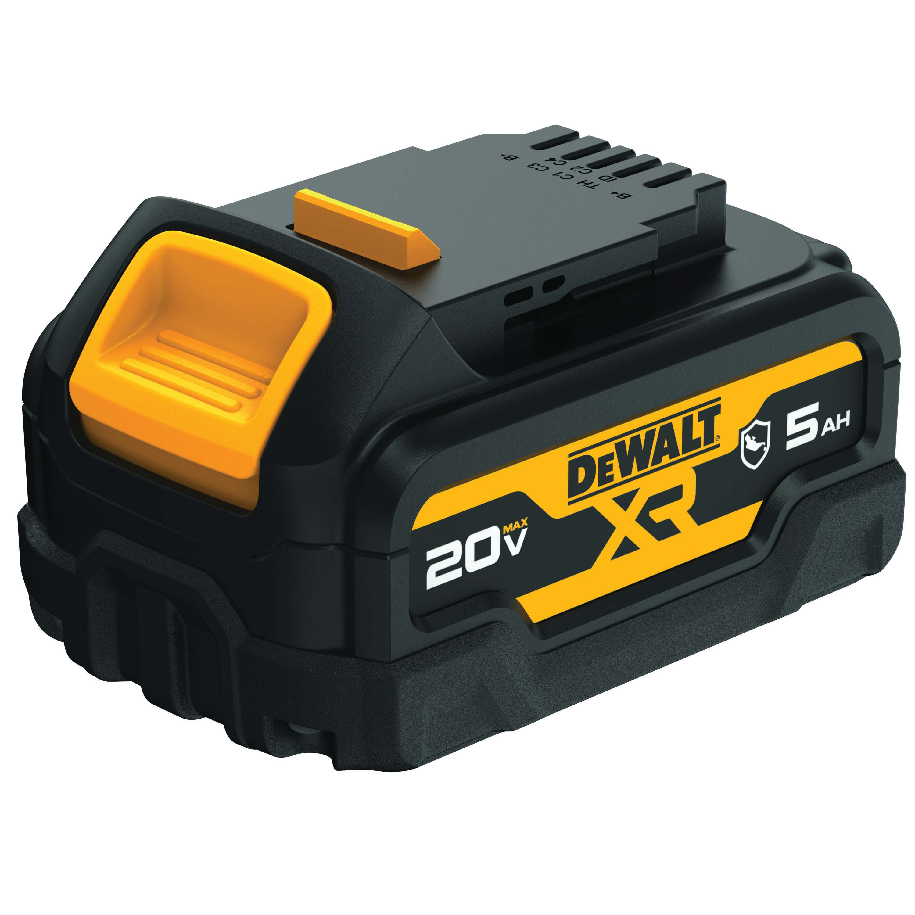 DeWALT® DCB205G Oil-Resistant Battery With 3-LED Fuel Gauge Charge Indicator, 5 Ah Li-Ion Battery, 20 V Charge, For Use With DeWALT® 12/20 V MAX Power Mac Tools and Chargers