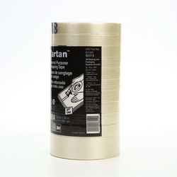 Tartan™ 7000028886 Reinforced Tape, 55 m L x 18 mm W, 4 mil THK, Fiberglass Yarn Filament, Synthetic Rubber Adhesive, Polypropylene Film Backing, Clear
