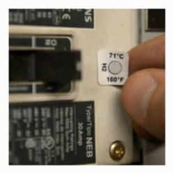 Tempil® Tempilabel® 026264 21 Series Irreversible Temperature Indicating Label, 1 Temperature Positions, 240 deg F, +/-2% deg F