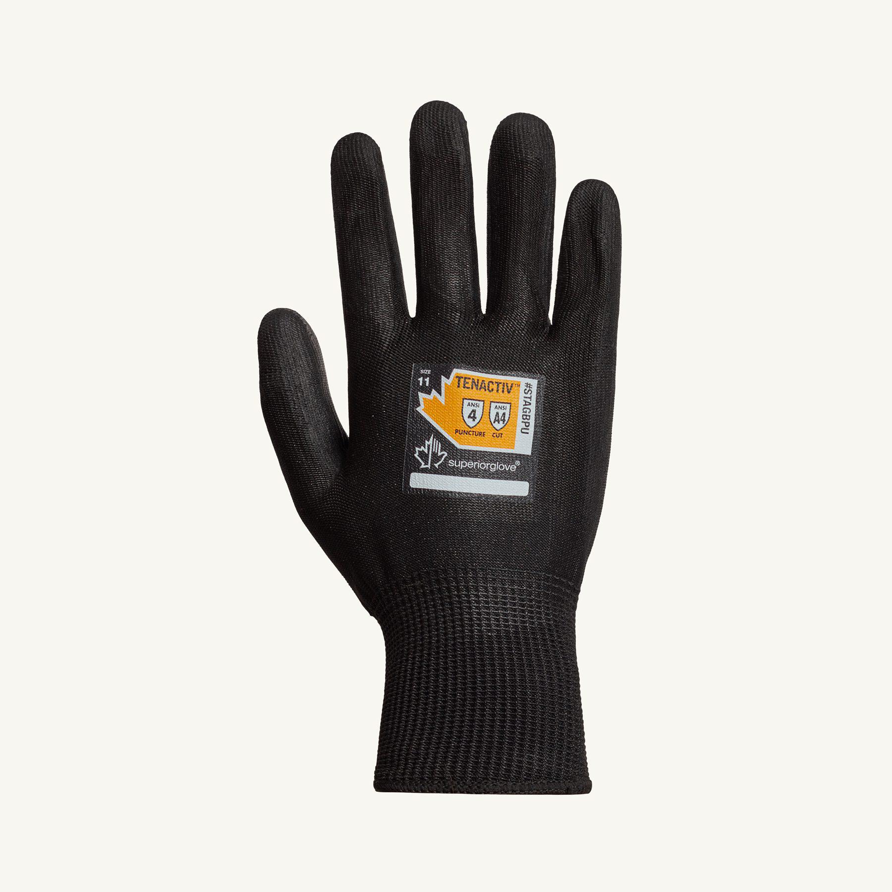 Superior Glove™ STAGBPU-7 TenActiv™ Cut Resistant Gloves, S, TenActiv™, Knit Cuff, Resists: Cut/Dirt/Dry/Light Oil/Puncture, ANSI Cut-Resistance Level: A4, ANSI Puncture-Resistance Level: 4, Left/Right Hand