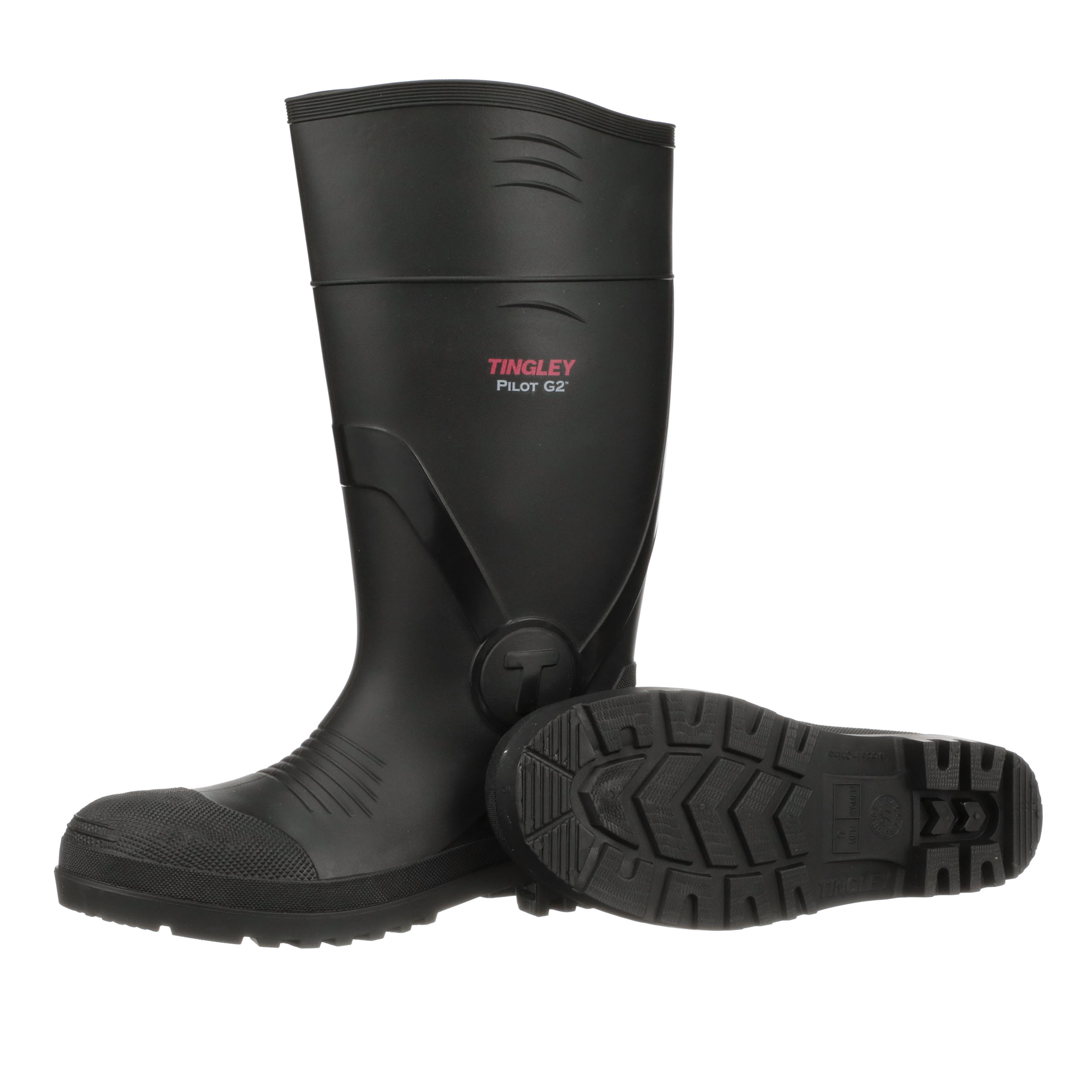 Tingley Pilot G2™ 31161.10 Injection Molded Knee Boot, Unisex, SZ 10/SZ 12, 15 in H, Soft Toe, PVC Upper, PVC Outsole, Resists: Abrasion, Alkalies, Certain Acids, Fats, Hydrocarbons, Oil and Slip