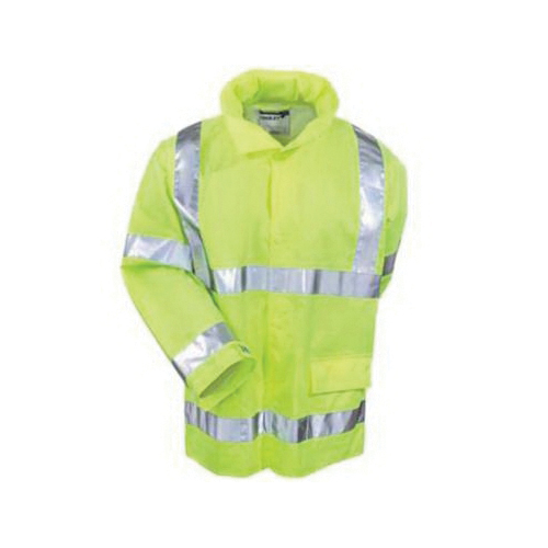 Tingley Icon™ J24122 Rain Jacket, Unisex, Black/Fluorescent Yellow/Green, Polyurethane on 300D Polyester, Resists: Mildew and Water, ASTM E96